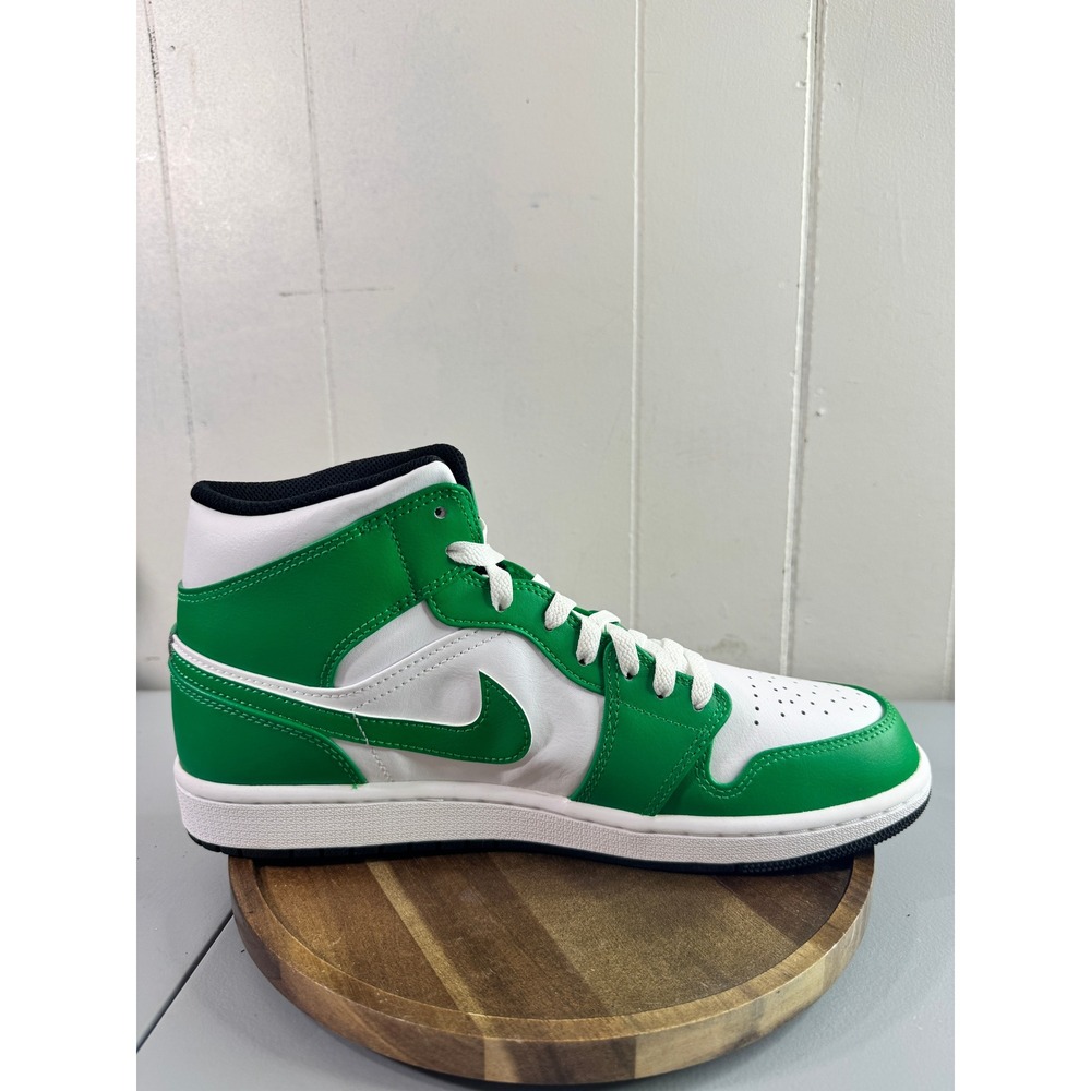 Jordan Air Jordan 1 Mid Mens Size 10 Lucky Green White Good DQ8426-301 Leather - Picture 6 of 15